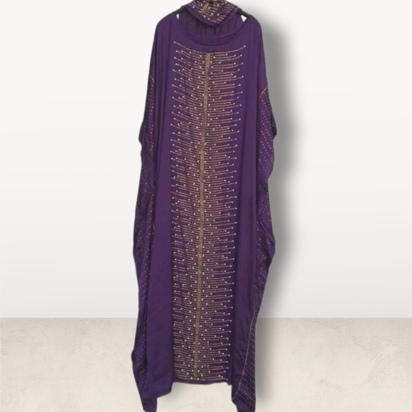 Beautiful glittery bling kaftan with chiffon scarf - Picture 8 of 9